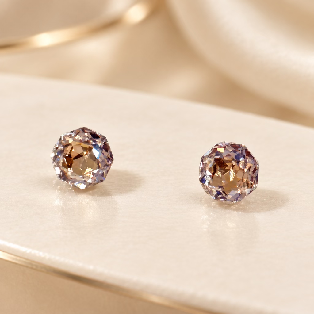 Round stud earrings