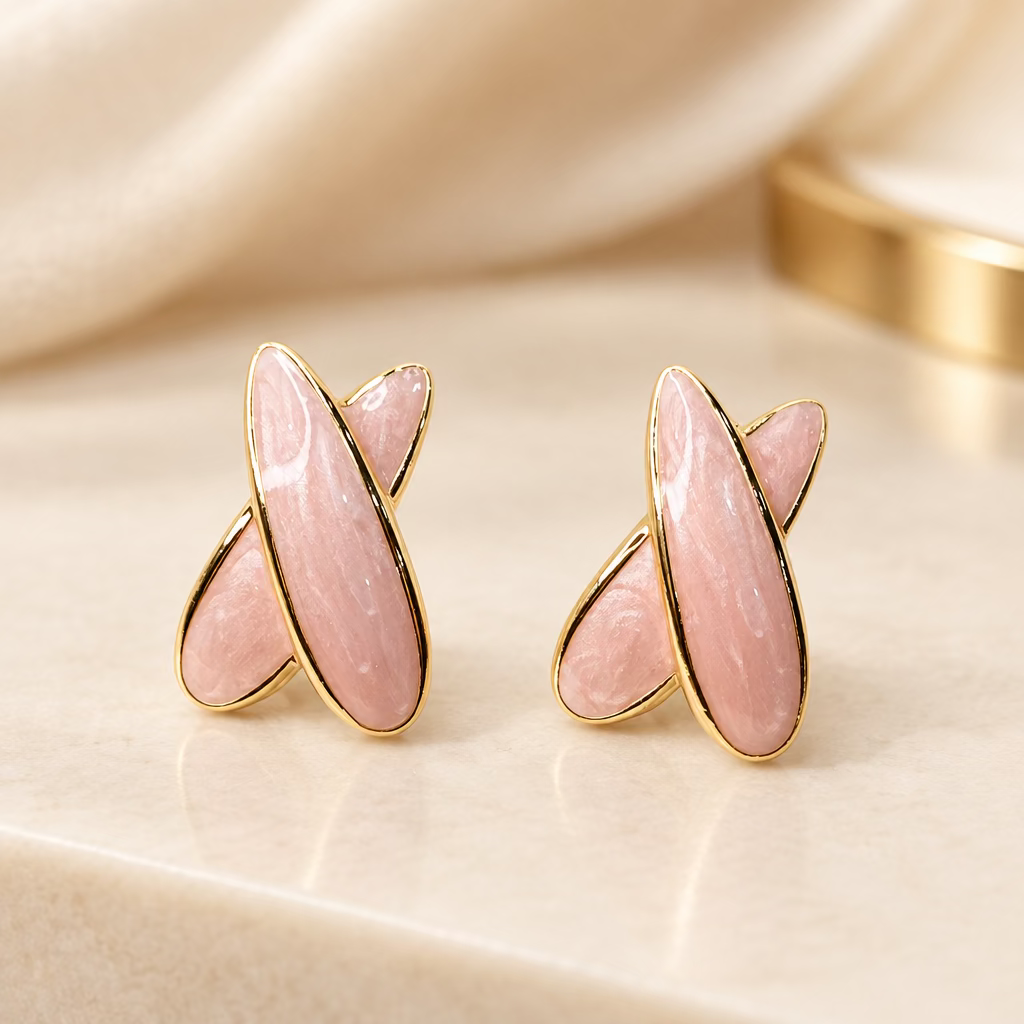 Gold-tone stud earrings