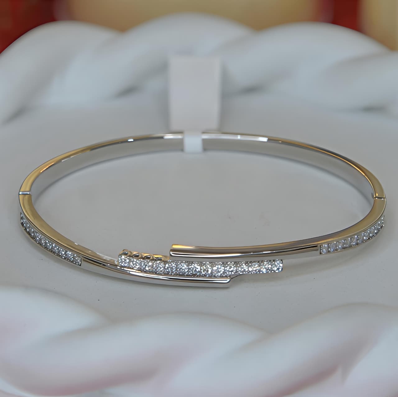 Cubic Zirconia Open Kada Bangle