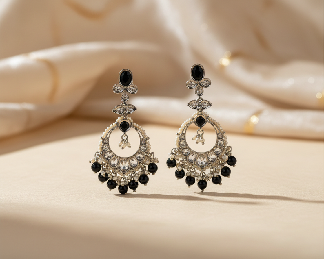 Noorika Black Chandbali