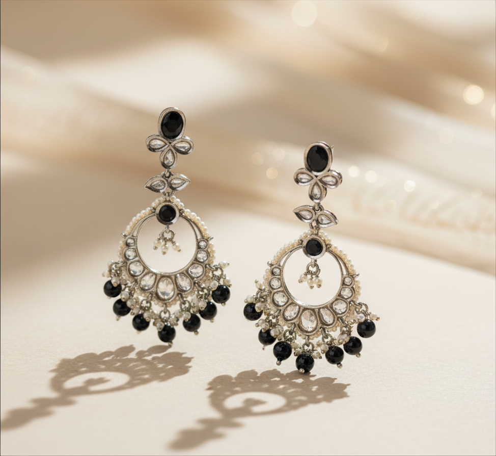 Noorika Black Chandbali