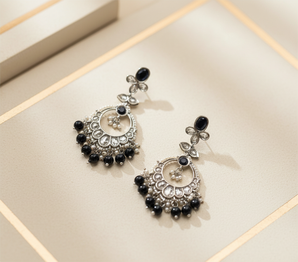 Noorika Black Chandbali