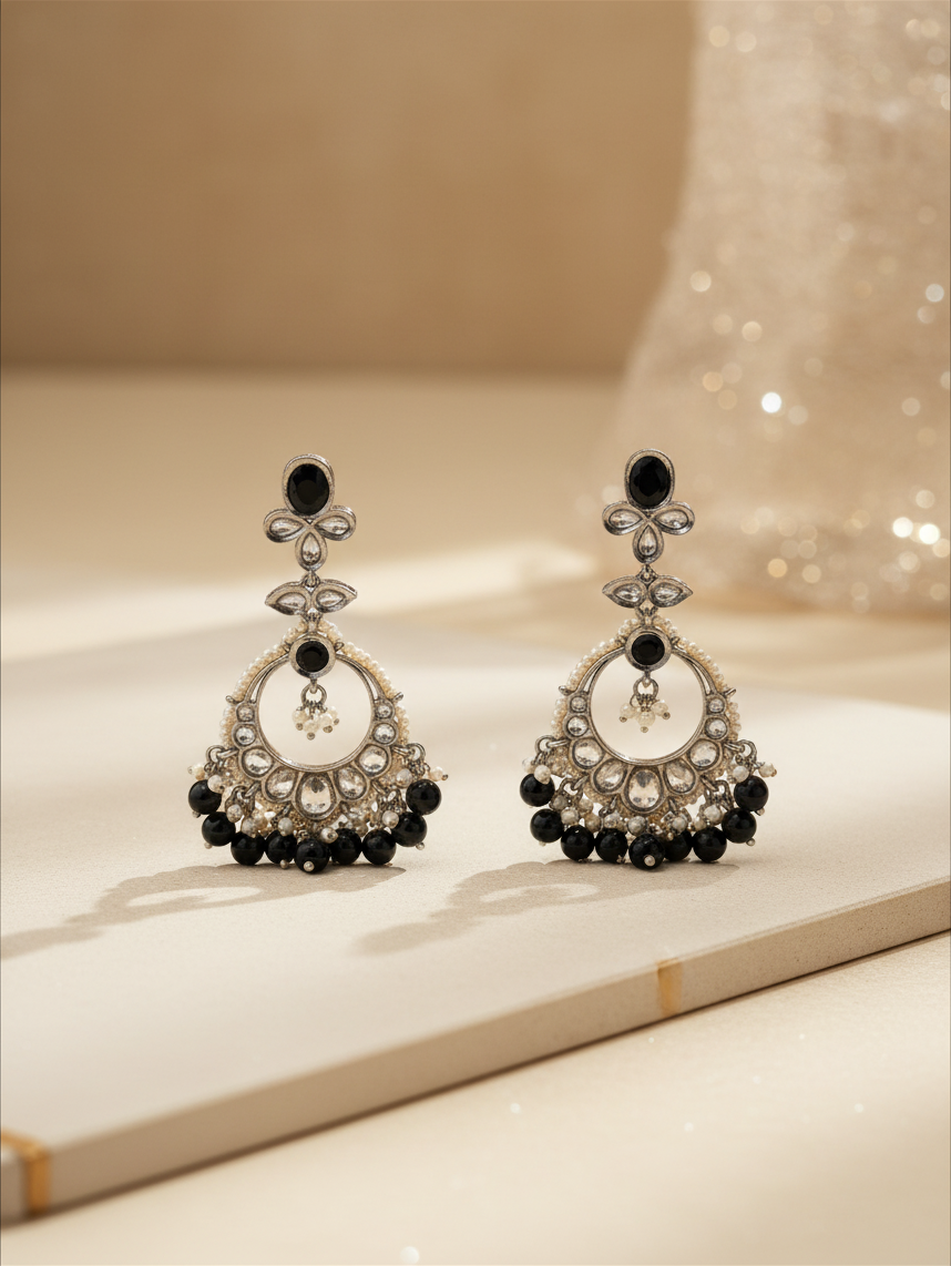 Noorika Black Chandbali