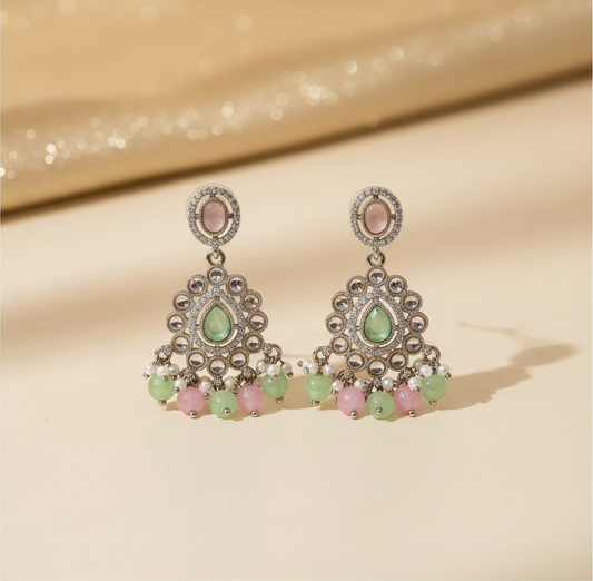 Noor Multi Color Kundan Drop