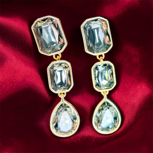 Regal Crystal Cascade Earrings