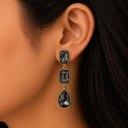 Regal Crystal Cascade Earrings