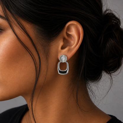 SILVER TONED EARRINGS