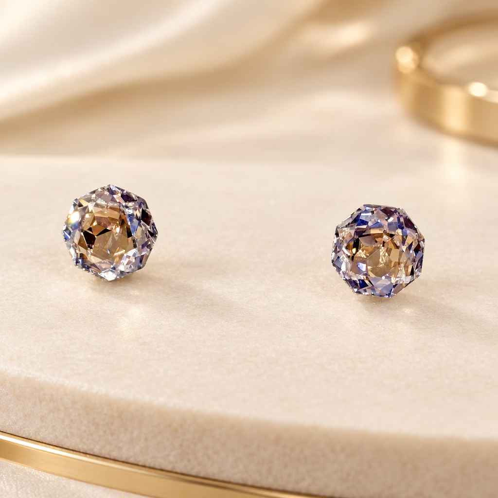 Round stud earrings