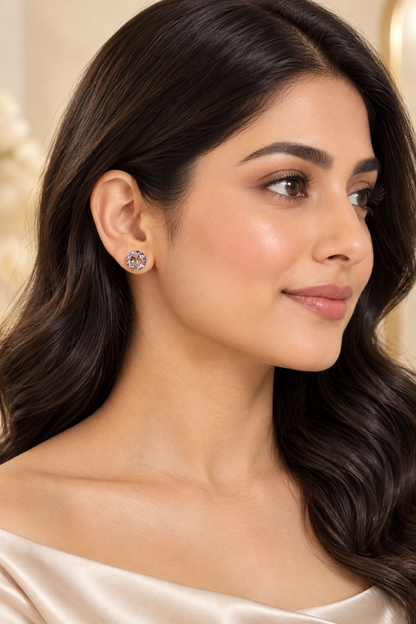 Round stud earrings