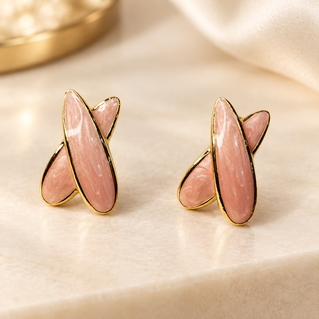 Gold-tone stud earrings