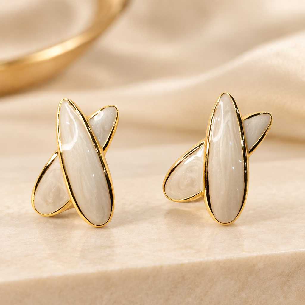 Gold-tone stud earrings