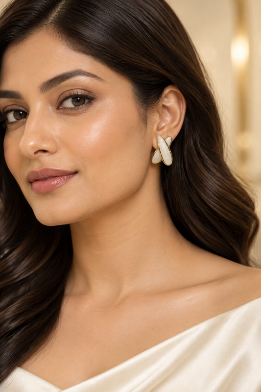 Gold-tone stud earrings