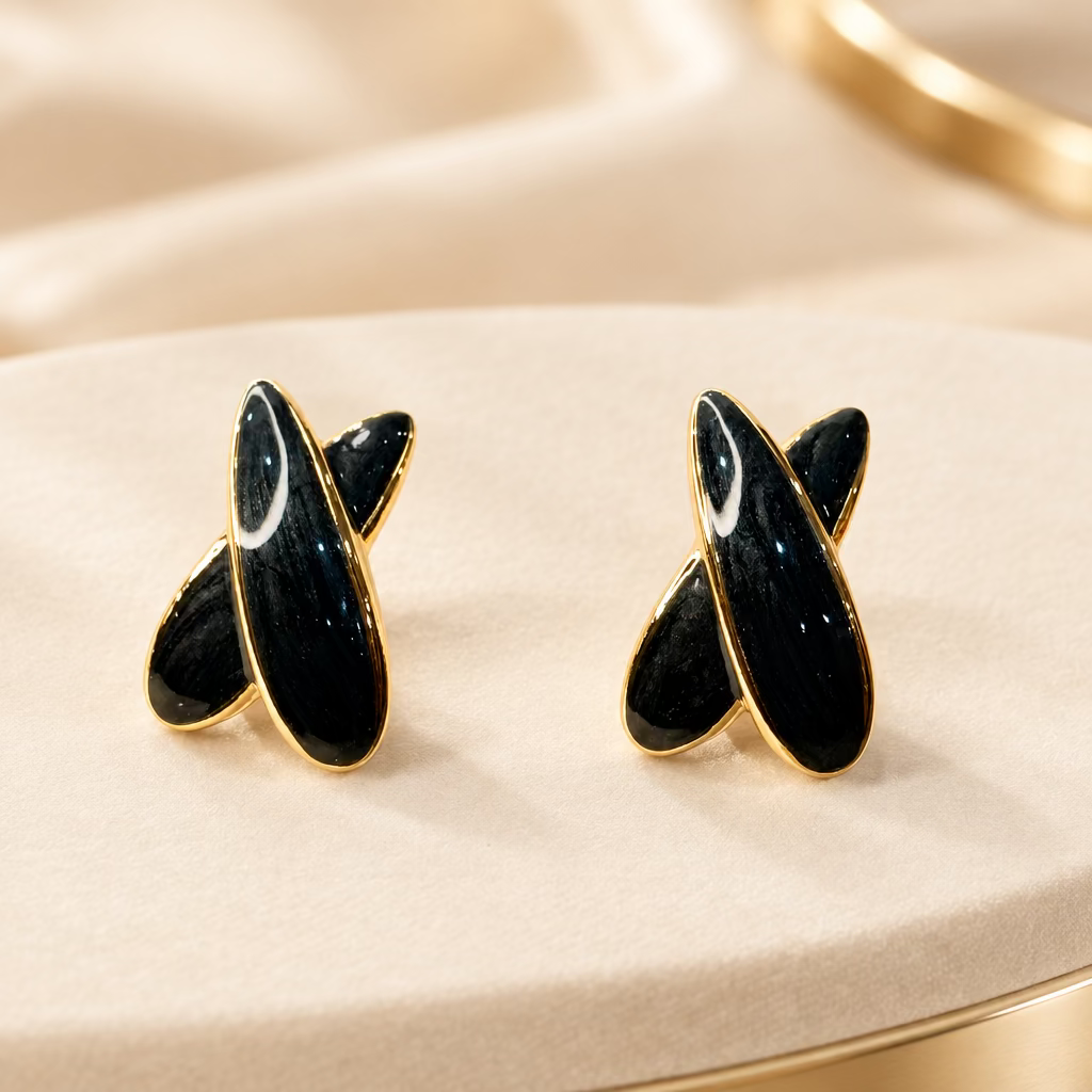 Gold-tone stud earrings