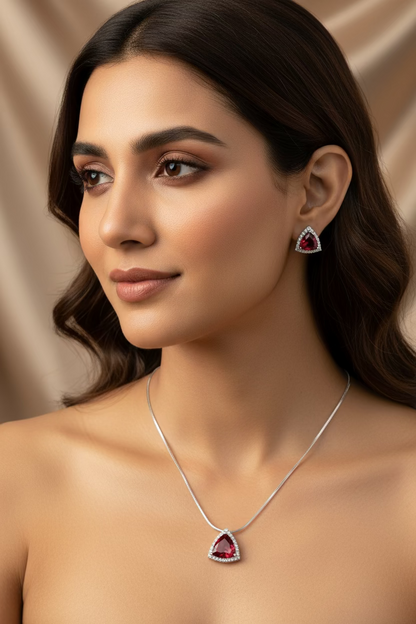 HEART CRYSTAL COMBO WITH EARRINGS