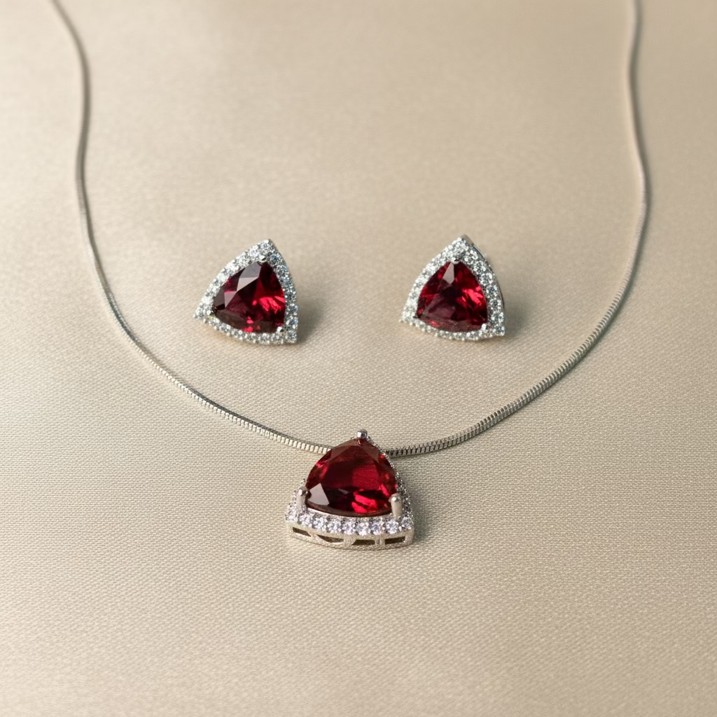 HEART CRYSTAL COMBO WITH EARRINGS