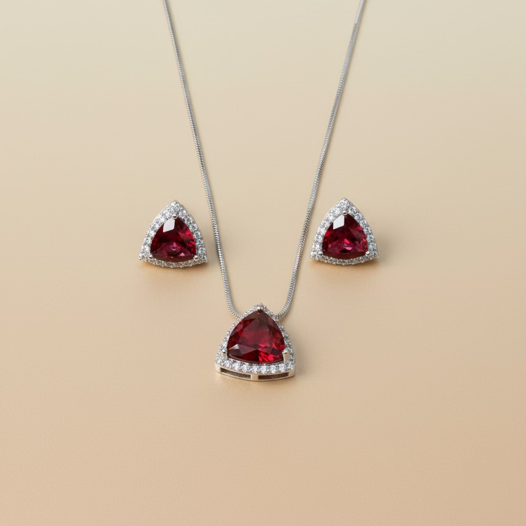HEART CRYSTAL COMBO WITH EARRINGS