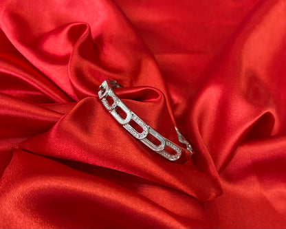 Cubic Zirconia Link Openable Bangle