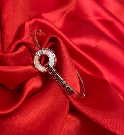 Circular Charm With BELIEVER Bangle