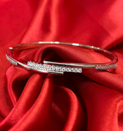 Cubic Zirconia Open Kada Bangle