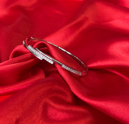 Cubic Zirconia Open Kada Bangle