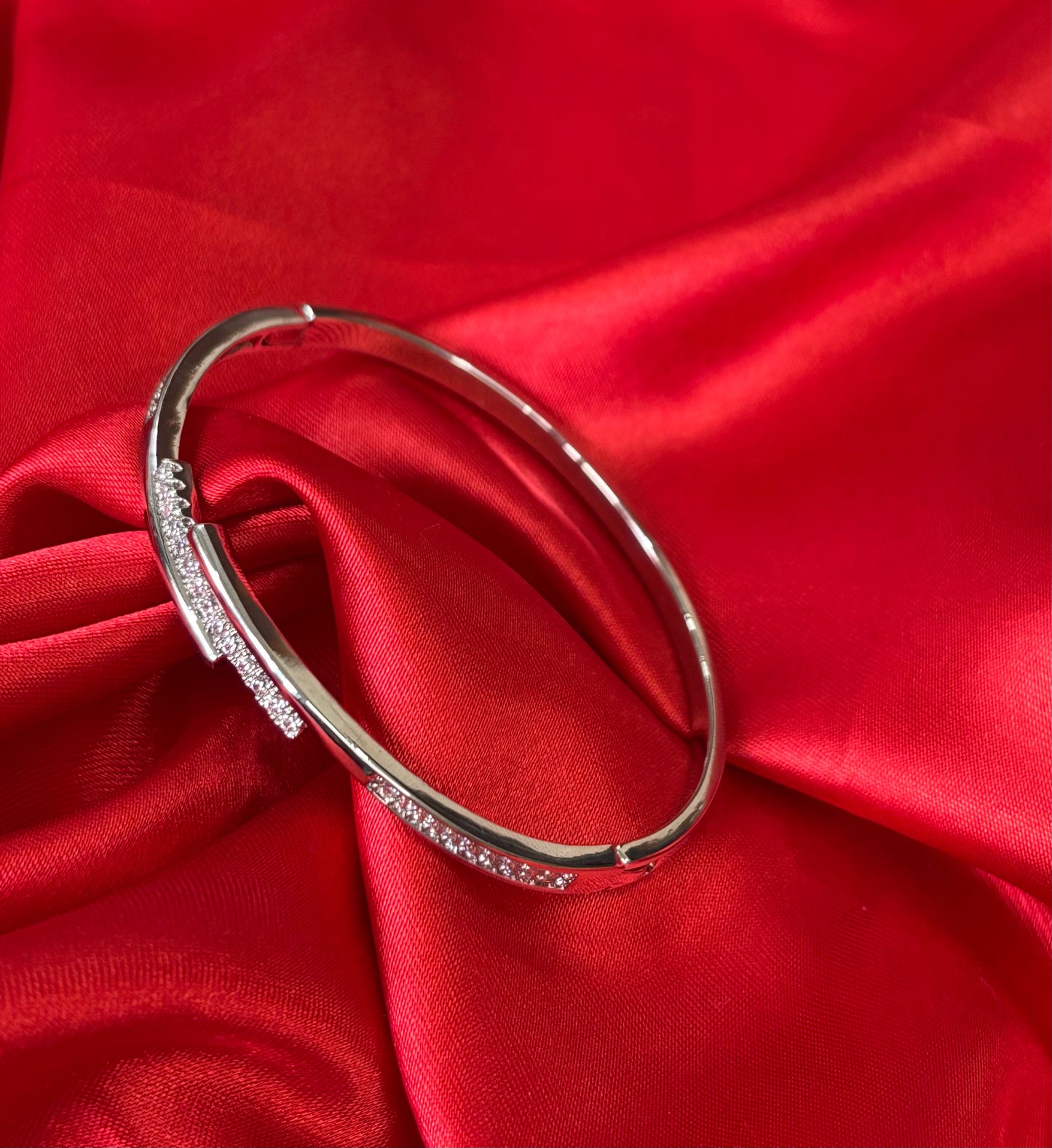 Cubic Zirconia Open Kada Bangle