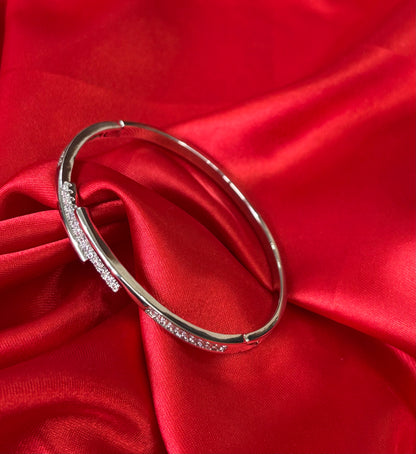 Cubic Zirconia Open Kada Bangle