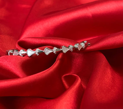 Fan Link Bracelet with CZ Stones Bangle