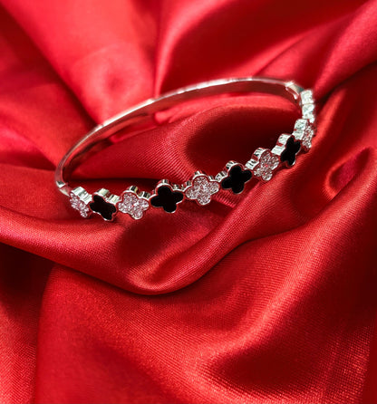 Black Clover Moissanite CZ Tennis Bangle