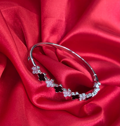 Black Clover Moissanite CZ Tennis Bangle