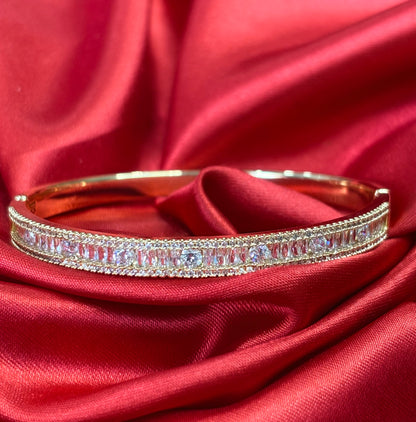 Baguette & Round CZ Bangle