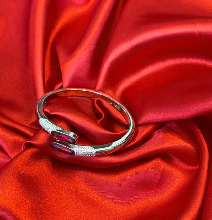 Oval Cut Ruby Red Stone Bangle