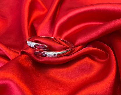Oval Cut Ruby Red Stone Bangle