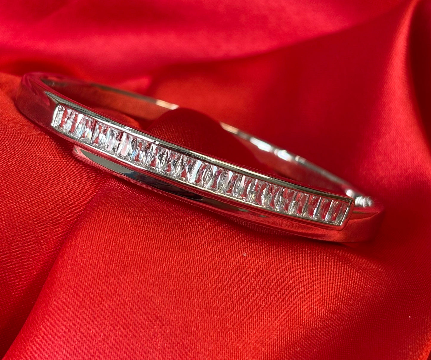 Channel set Cubic Zirconia Bangle