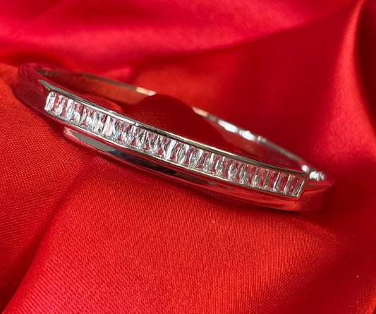 Channel set Cubic Zirconia Bangle
