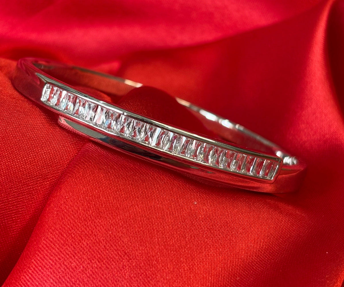 Channel set Cubic Zirconia Bangle