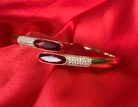 Oval Cut Ruby Red Stone Bangle