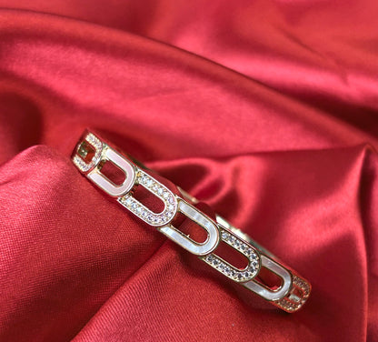 Cubic Zirconia Link Openable Bangle