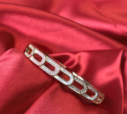 Cubic Zirconia Link Openable Bangle