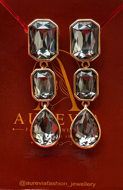 Regal Crystal Cascade Earrings