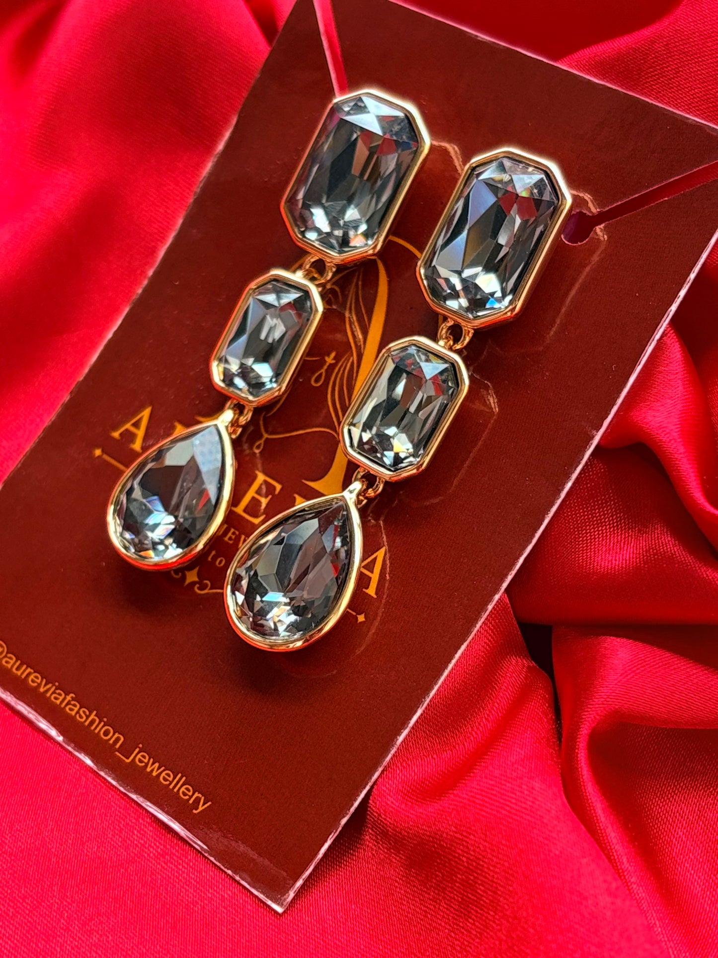 Regal Crystal Cascade Earrings