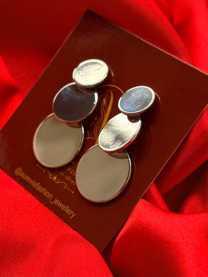 SILVER TONED EARRINGS