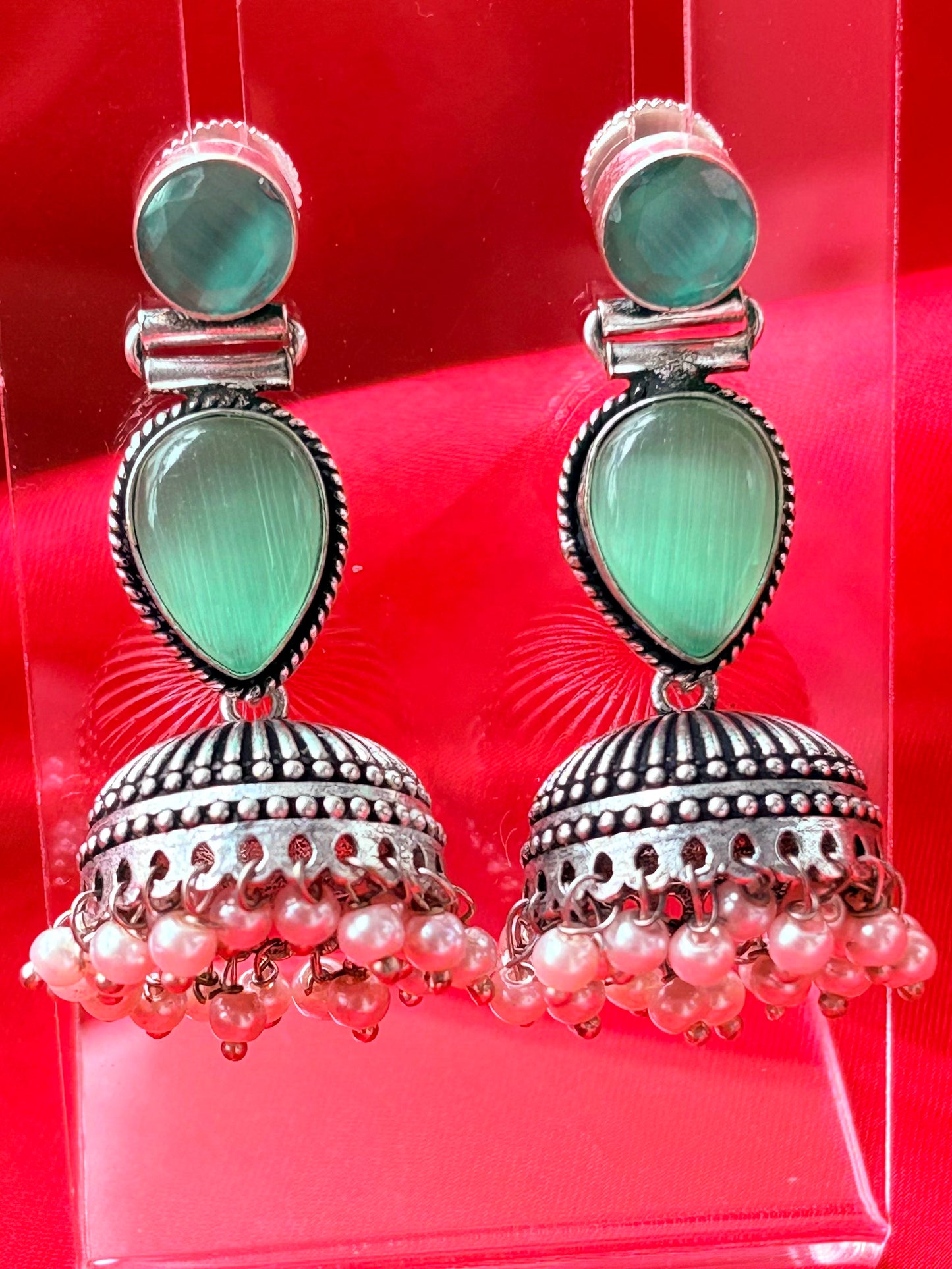 OXIDISED SILVER JHUMKA-