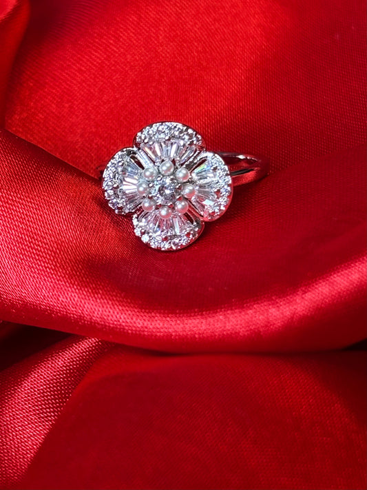 Pearl Petal Sparkle Ring