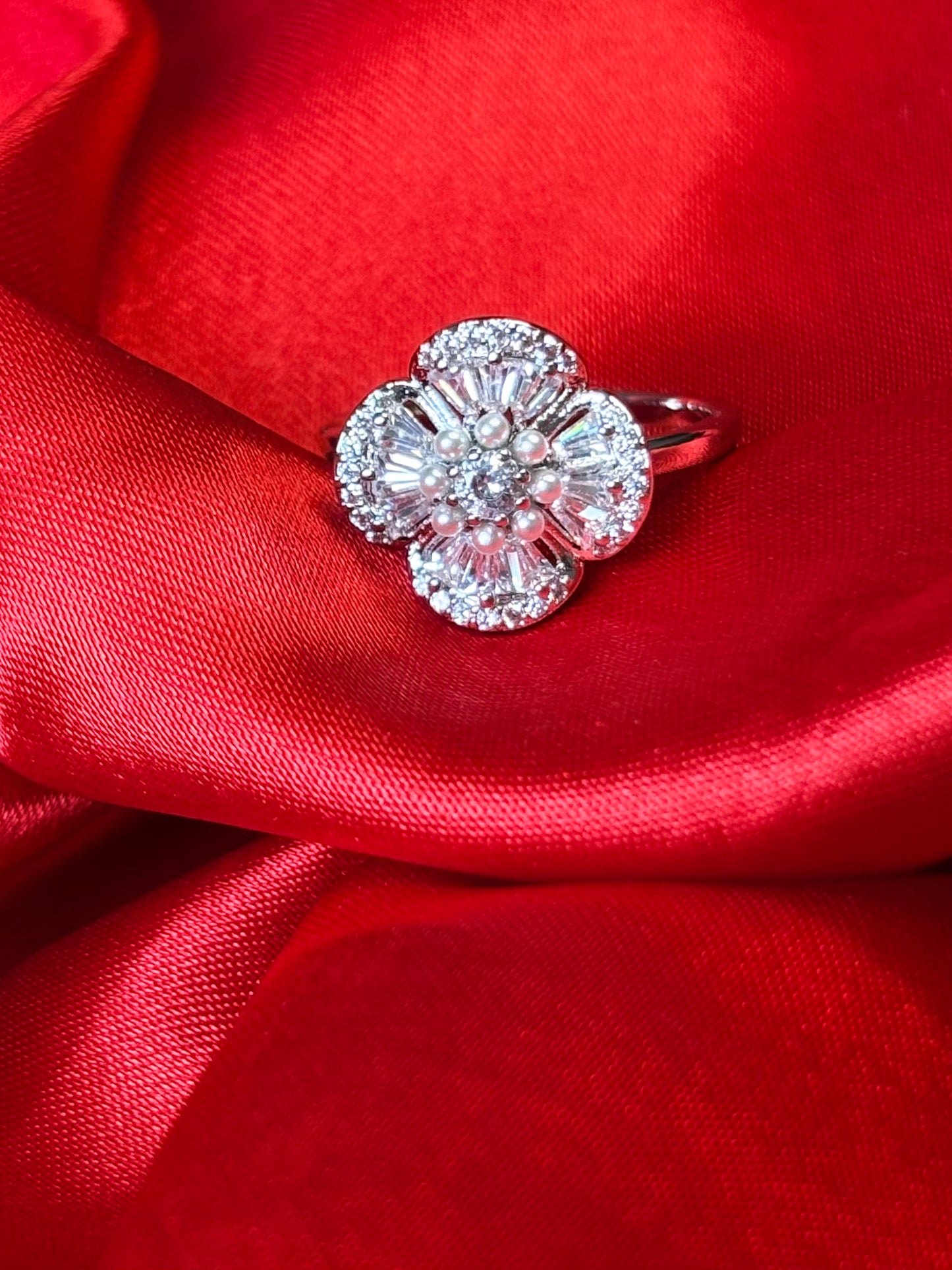 Pearl Petal Sparkle Ring