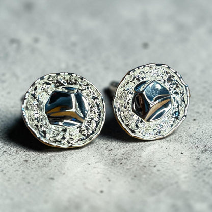 Textured round button studs