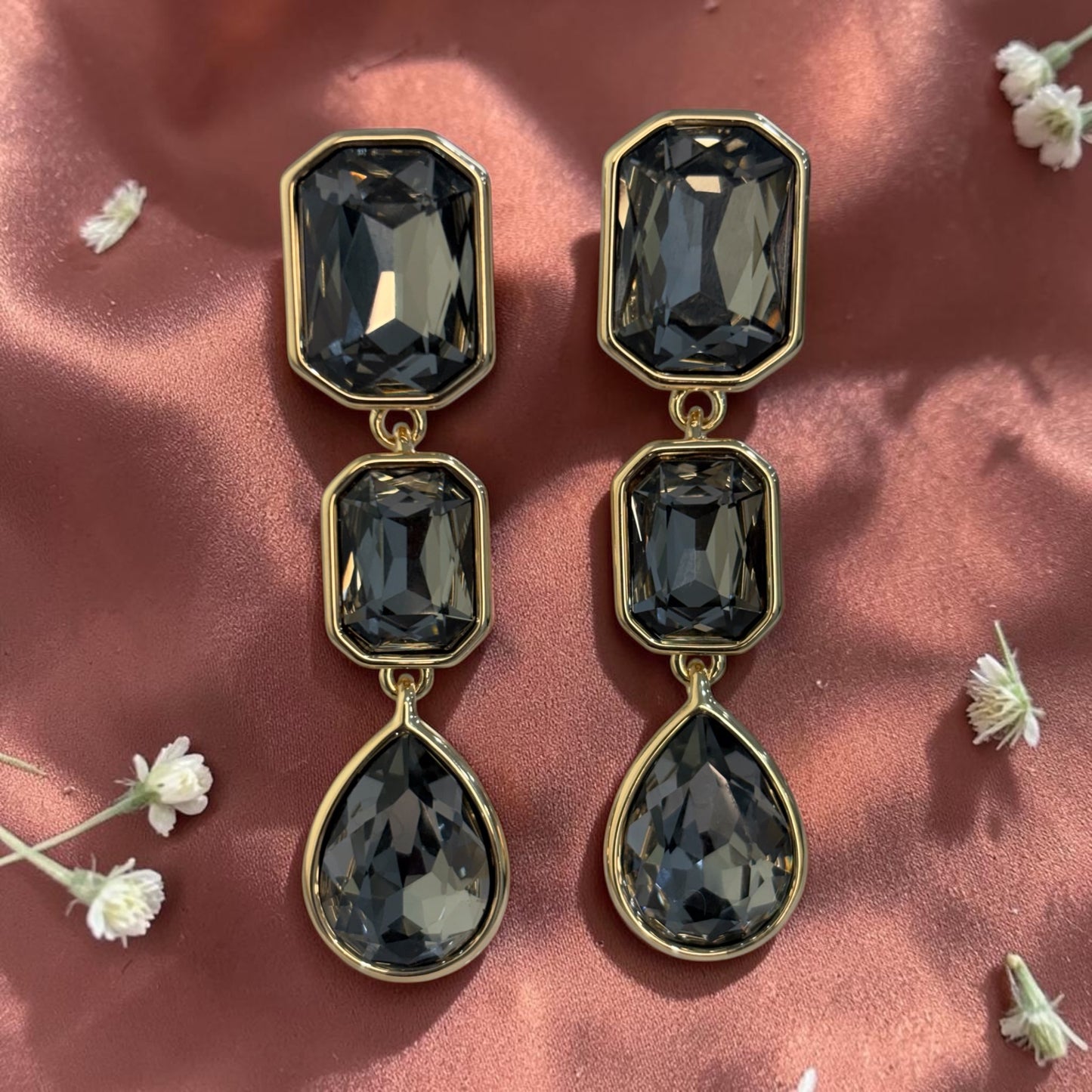 Regal Crystal Cascade Earrings