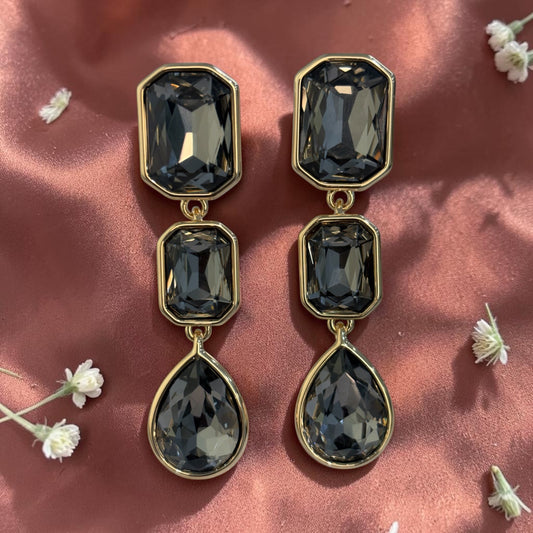 Regal Crystal Cascade Earrings