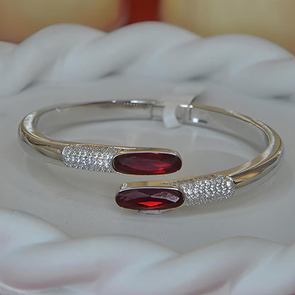 Oval Cut Ruby Red Stone Bangle