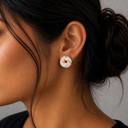 SWIRL KNOT BROOCH STUD