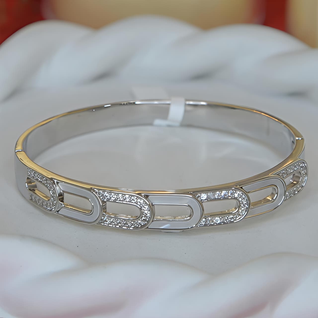 Cubic Zirconia Link Openable Bangle